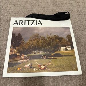 Aritzia White shopping bag with Vintage Car Scene